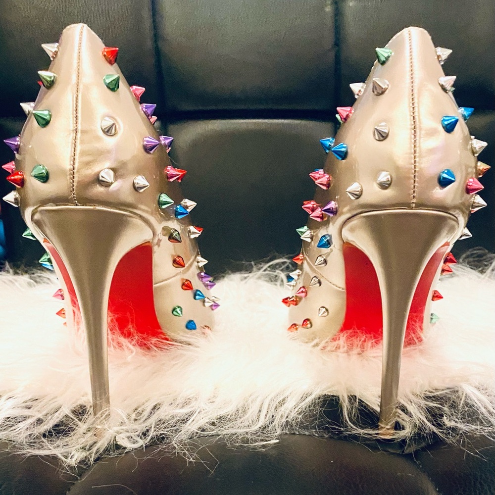 Women Custom Red Bottom Sexy Heels Pumps Studded Rivet Party Wedding Shoes - Picture 9 of 13
